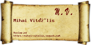 Mihai Vitális névjegykártya